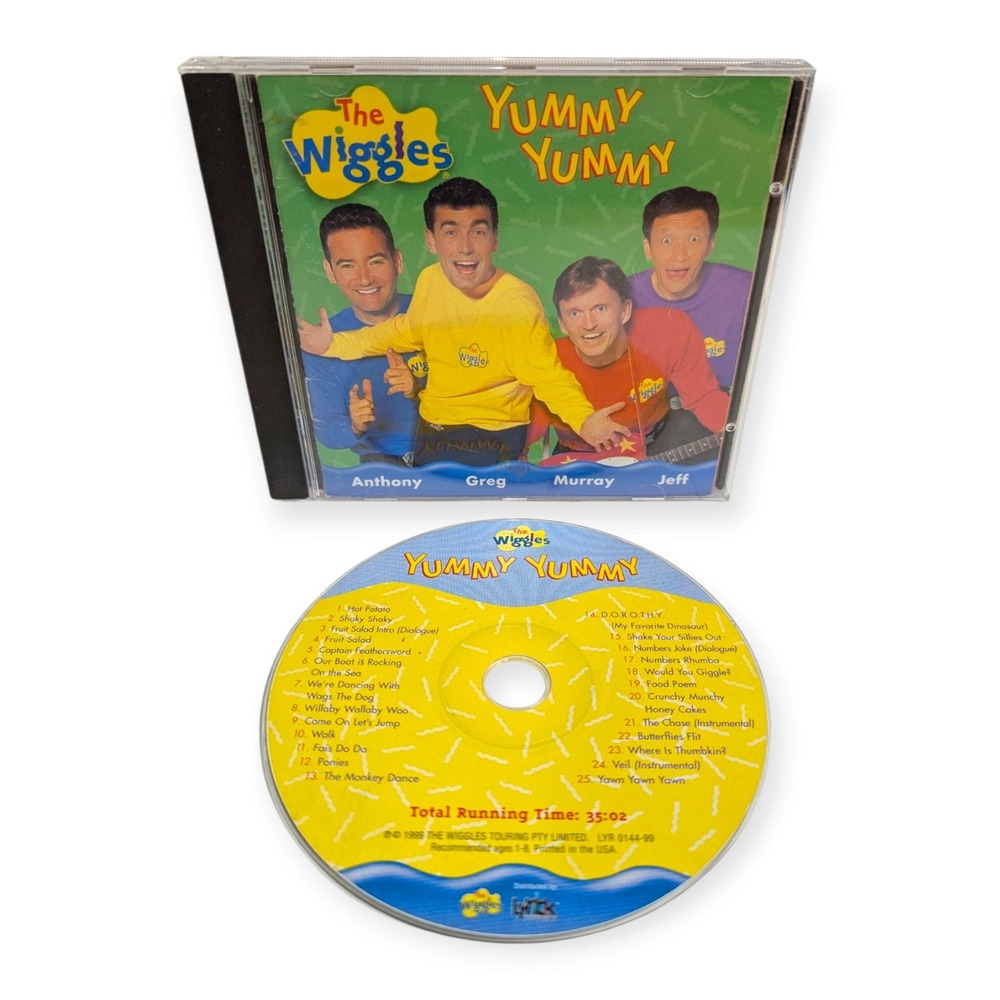 The Wiggles Yummy Yummy CD Album 1999 Lyrick Studios LYR 0144-99 Kids Music